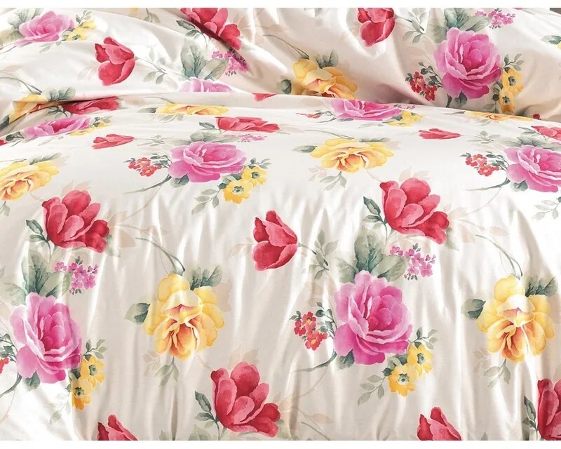 BedTex Bawełniana pościel Tulip kremowa, 220 x 200cm, 2 szt. 70 x 90 cm