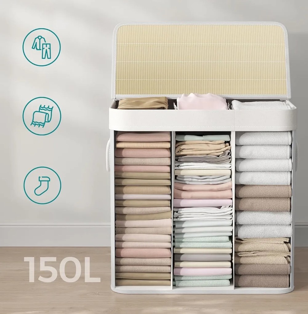 Jurhan Kosz na bieliznę DORA, 150 l, biała
