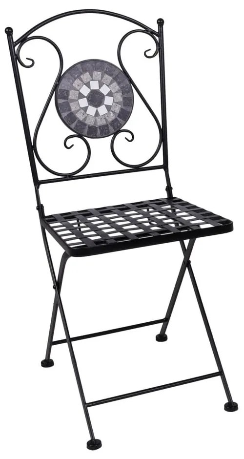 Czarny metalowy zestaw mebli ogrodowych dla 2 osób Jalua – Garden Pleasure