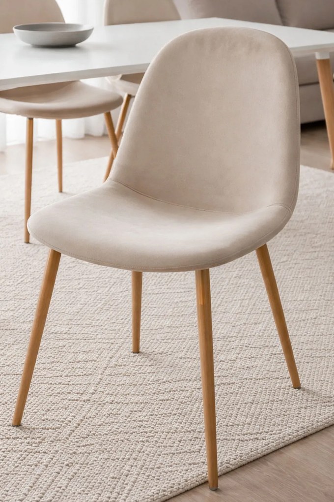 Zestaw 4 Krzese Teok Aksamitne