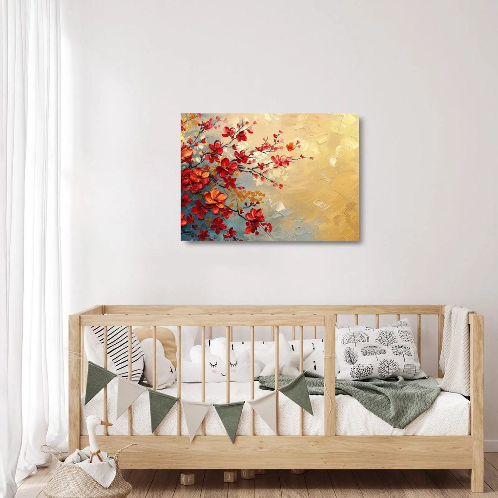 Obraz na szkle - Kwitnące drzewo (70x50 cm)