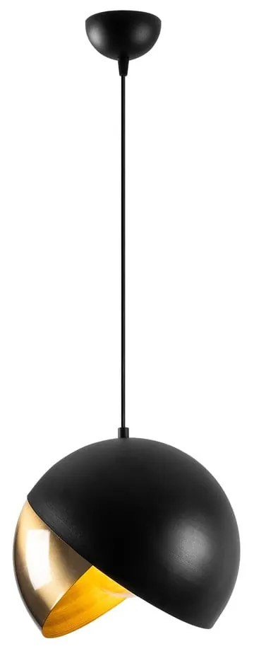 Czarno-brązowa lampa wisząca z metalowym kloszem ø 30 cm Pacman – Opviq lights