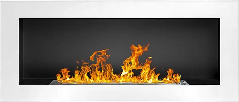 Kominek na bioetanol Lucca White wiszący lub do zabudowy, dł. 90 x gł. 12 x wys. 40