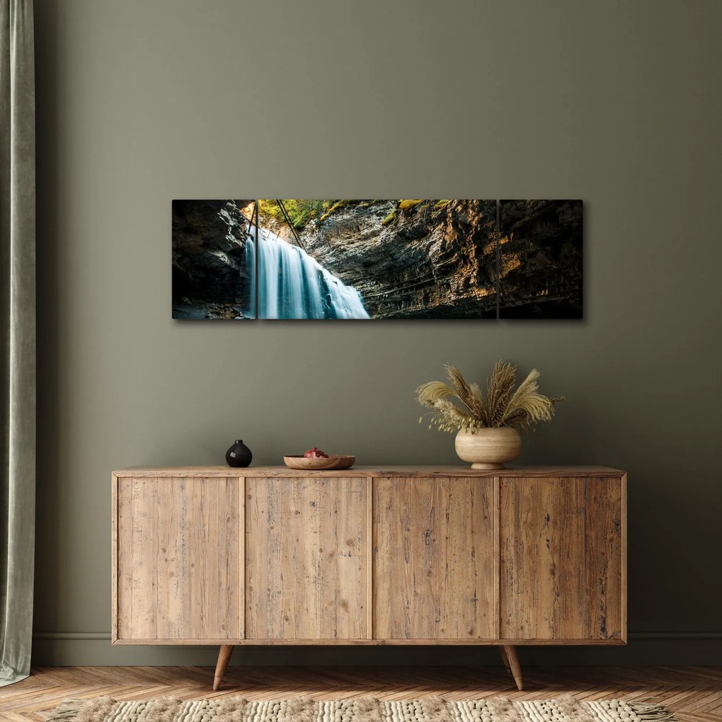 Obraz leśnego wodospadu (170x50 cm)