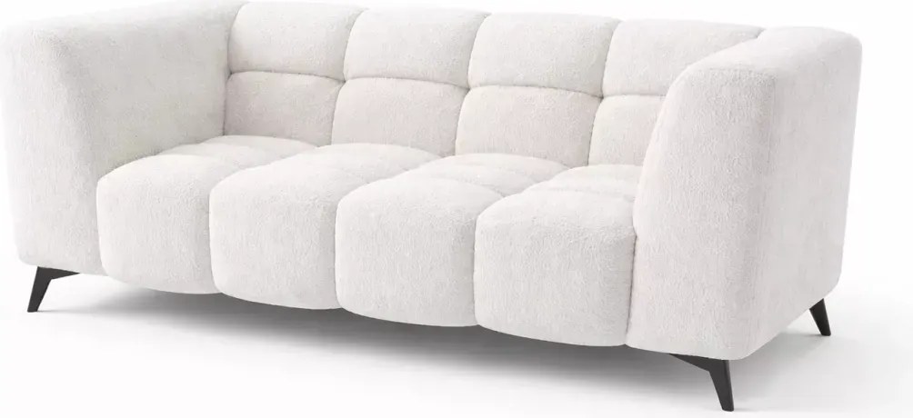 Sofa dwuosobowa Bella do salonu - nowoczesna tapicerowana kanapa z przeszyciami
