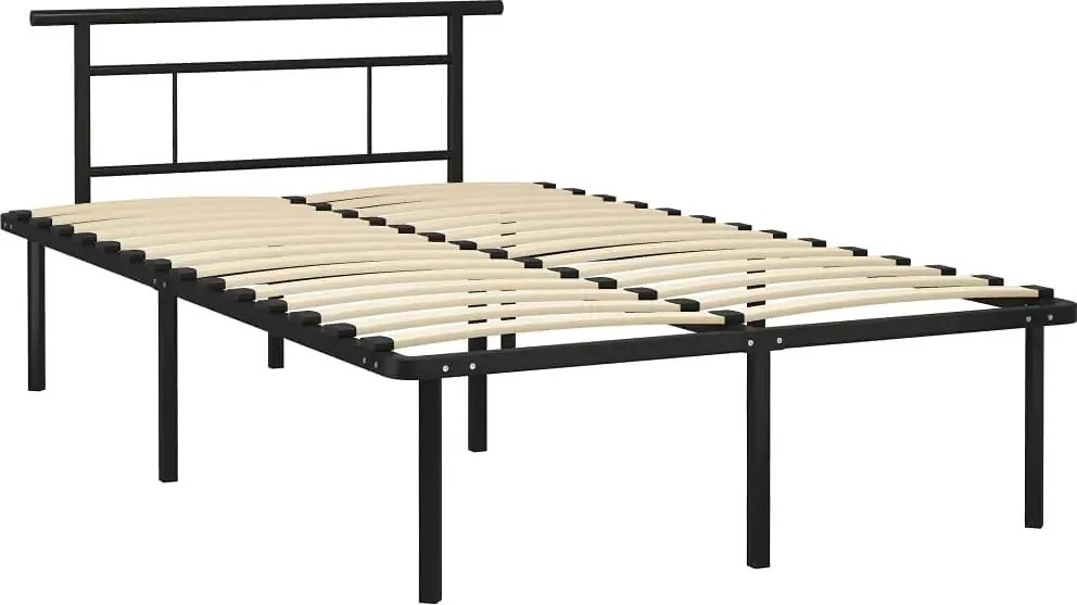 Czarne metalowe łóżko małżeńskie 140x200 cm G0-K66