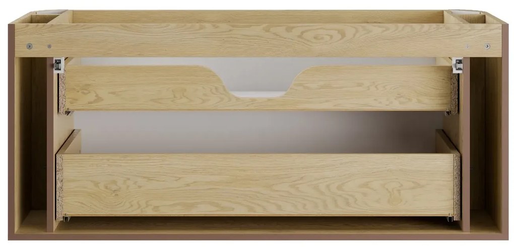 Szafka pod umywalkę OVALIA CREMONA 2S 120cm dąb cremona z umywalką wpuszczaną PURE COMAD