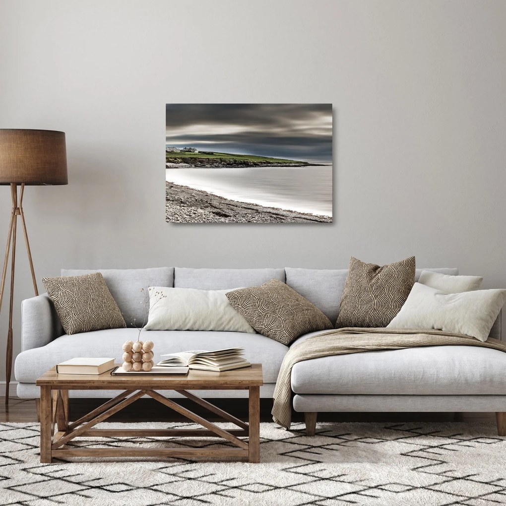 Obraz na szkle - jezioro o zmierzchu (70x50 cm)