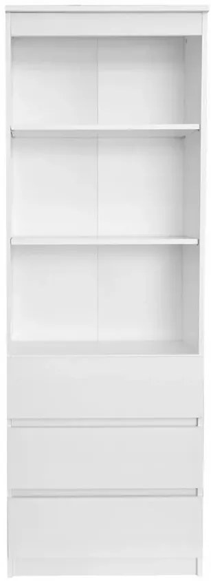 Biały minimalistyczny regał z szufladami - Olmi
