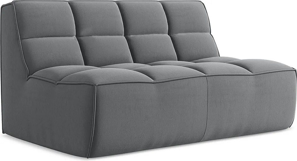 Modułowa sofa 2-osobowa - z tkaniny welwetowej - stalowy - KALAI
