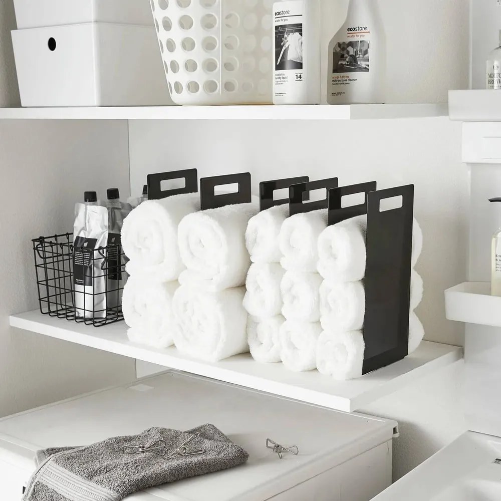 Czarne metalowe stojaki na ręczniki 2 szt. Tower – YAMAZAKI