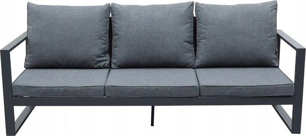 Zestaw mebli ogrodowych antracyt tarasowy 4 el. aluminiowych sofa, kanapa