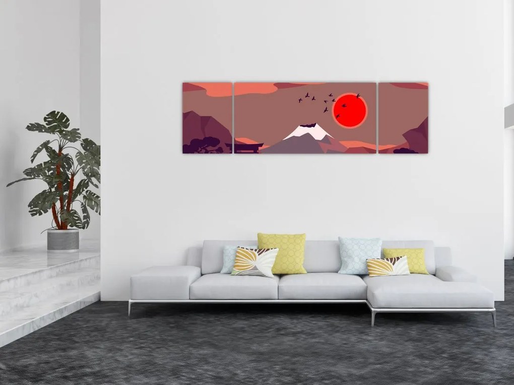 Obraz - Ilustracja góry Fuji (170x50 cm)