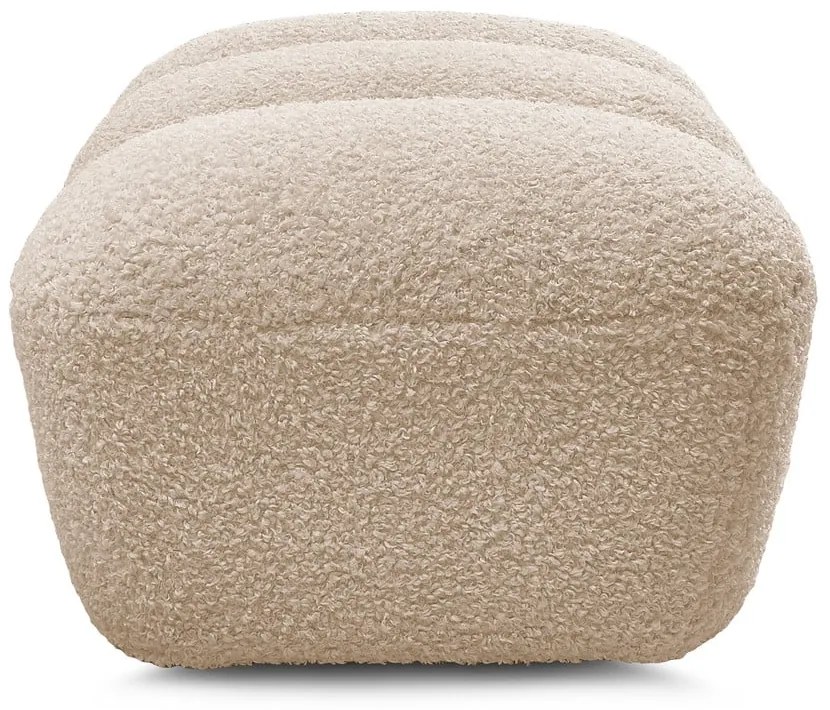 Beżowy podnóżek z materiału bouclé Hippolyte – Bobochic Paris