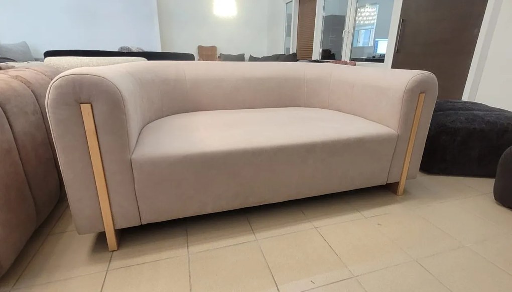 Sofa Beżowa, tapicerowana tkaniną 180/90/75 cm BOWEN