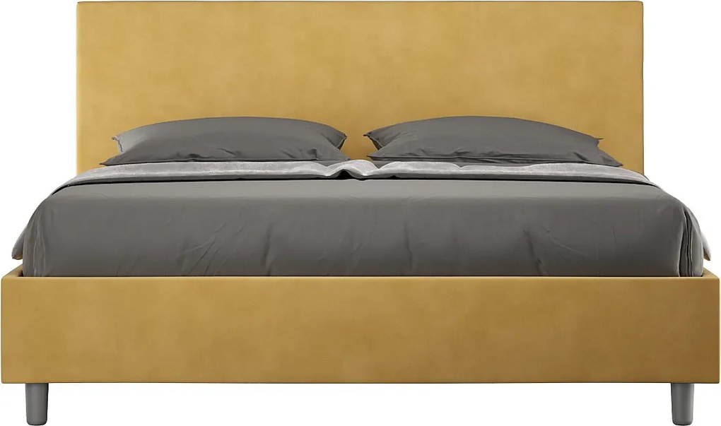 Łóżko wyposażone w stelaż z listwami tapicerowane 160x210 microfibra Okra Adele