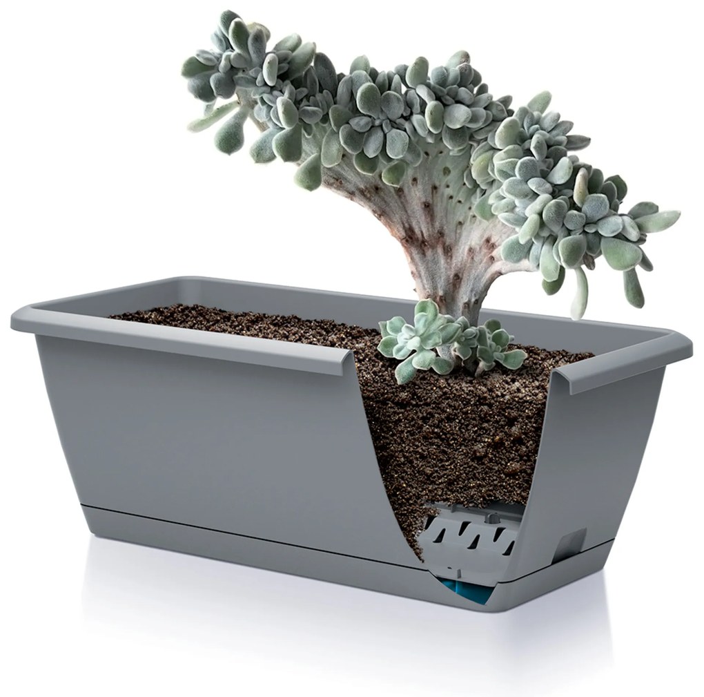 Skrzynka balkonowa z podstawką Respana Easy Care 59x19x14 cm terakota PROSPERPLAST