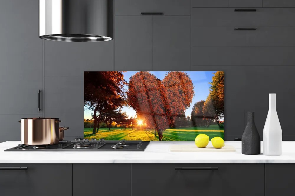 Panel Szklany Drzewo w Kształcie Serca