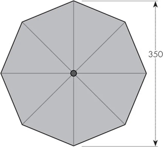 Doppler ALU WOOD parasol ogrodowy 350 cm antracyt