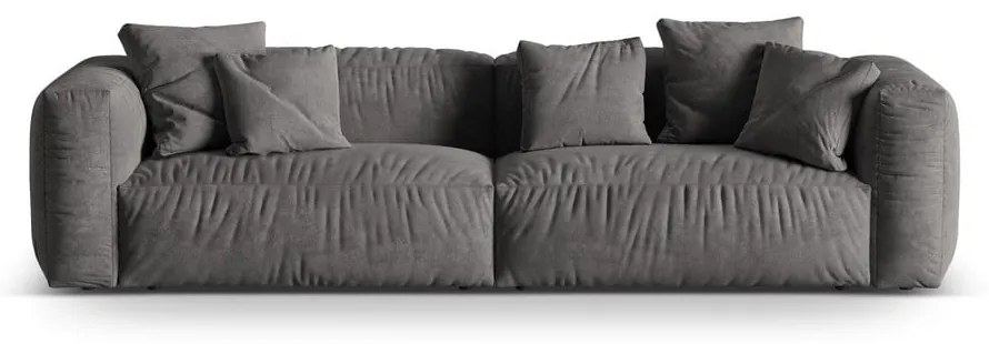 Szara aksamitna sofa modułowa 320 cm Martina – Micadoni