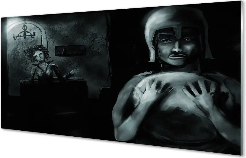 Panel szklany do Kuchni Mroczne Sylwetki