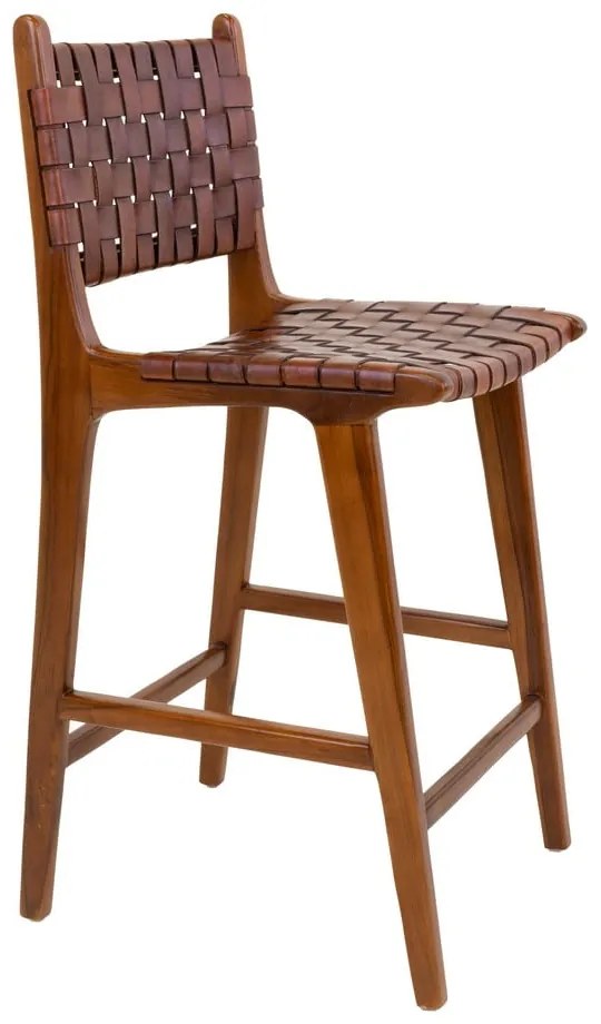 Brązowy hoker z drewna tekowego 101 cm Perugia – House Nordic