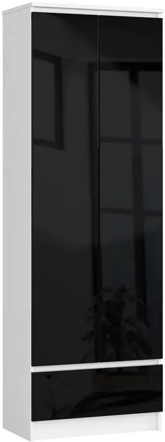 Nowoczesny regał do biura biały + czarny połysk C7-Z42