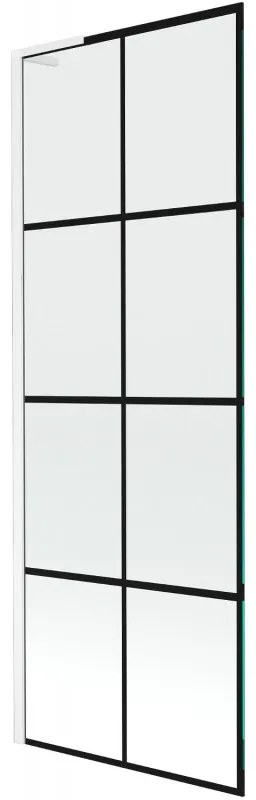 Mexen Next L parawan nawannowy 1-skrzydłowy 70 x 150 cm, czarny wzór, biały - 895-070-000-03-77-20