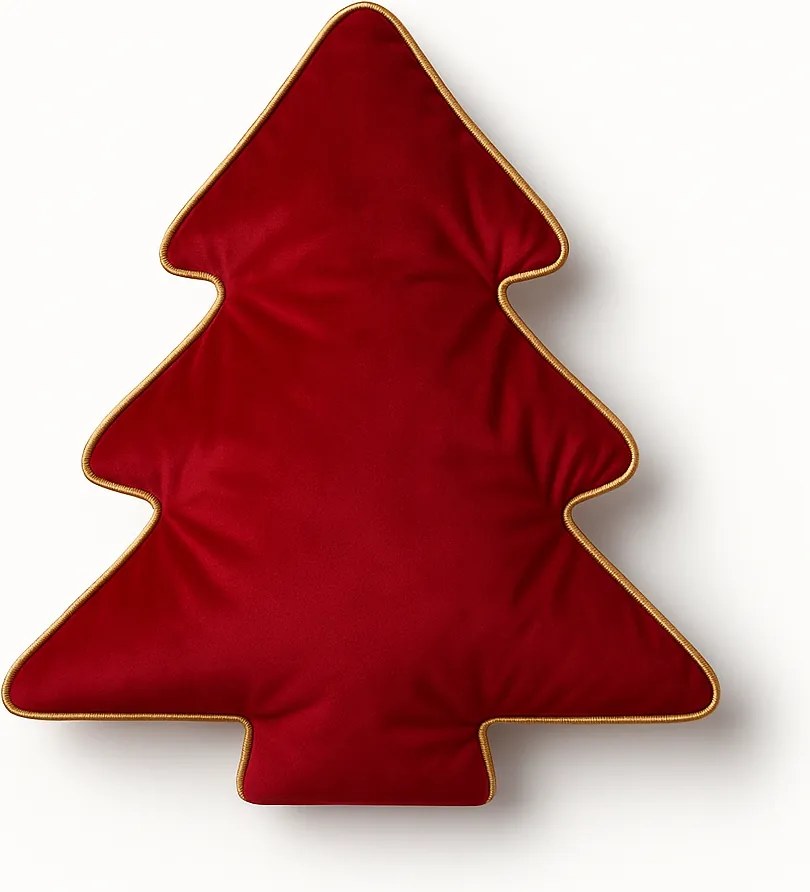 Czerwona poduszka w kształcie choinki