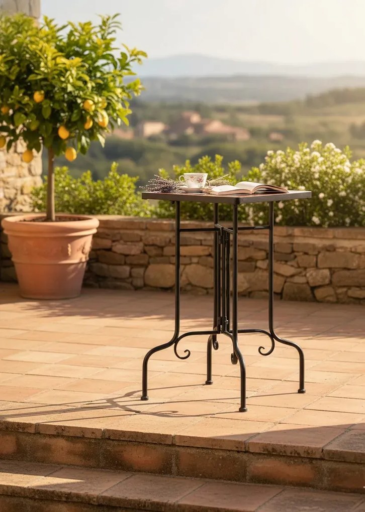 Terakotowo-biały stolik mozaikowy Z0-L66