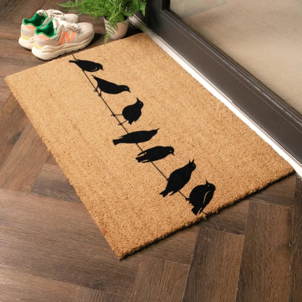 Wycieraczka z włókna kokosowego 40x60 cm Birds On a Wire – Artsy Doormats