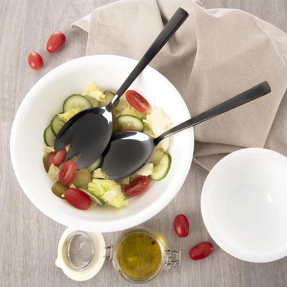 Sztućce do sałatek ze stali nierdzewnej Black – Orion