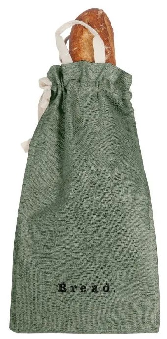 Worek na chleb z domieszką lnu Really Nice Things Bag Green Moss, wys. 42 cm