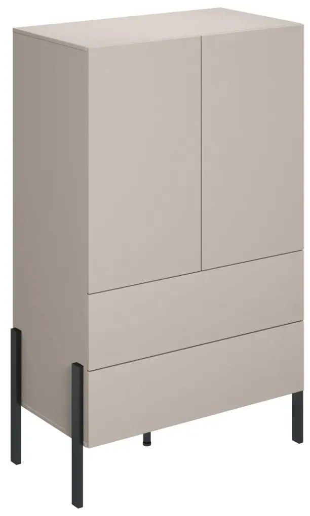 Komoda wysoka JUKON 2D2S 90cm kaszmirowa HELVETIA