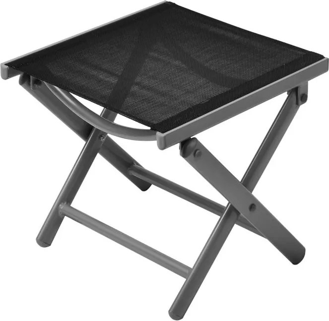 Komplet krzesło aluminiowe rozkładane ogrodowe z podnóżkiem - taboretem