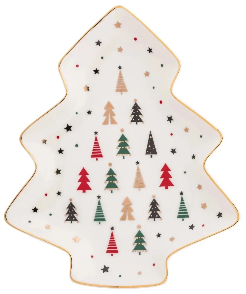 Altom Talerz porcelanowy Modern Tree 25 x 21 cm