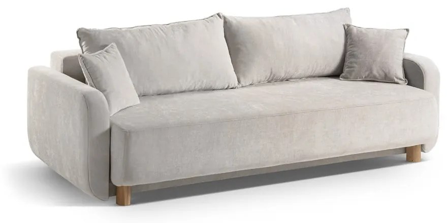 Beżowa rozkładana sofa ze schowkiem 231 cm Elen – Micadoni