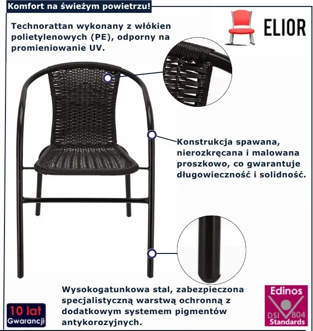 Czarne krzesło ogrodowe F9-D11