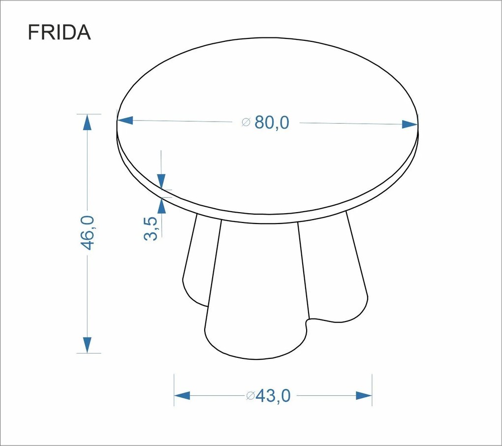 Okrągła ława 80 cm Frida Halmar, trawertyn