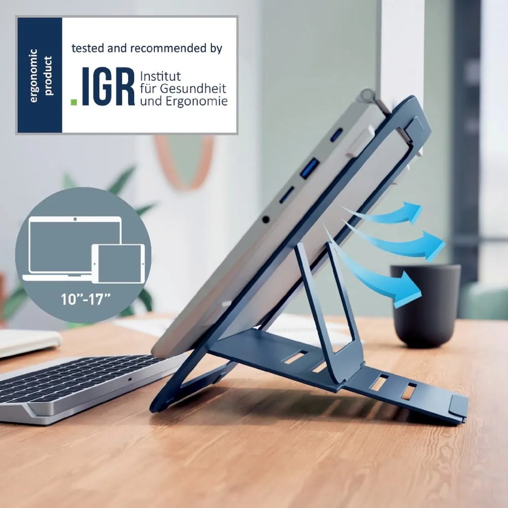 Regulowana podstawka pod laptopa Ergo – Leitz