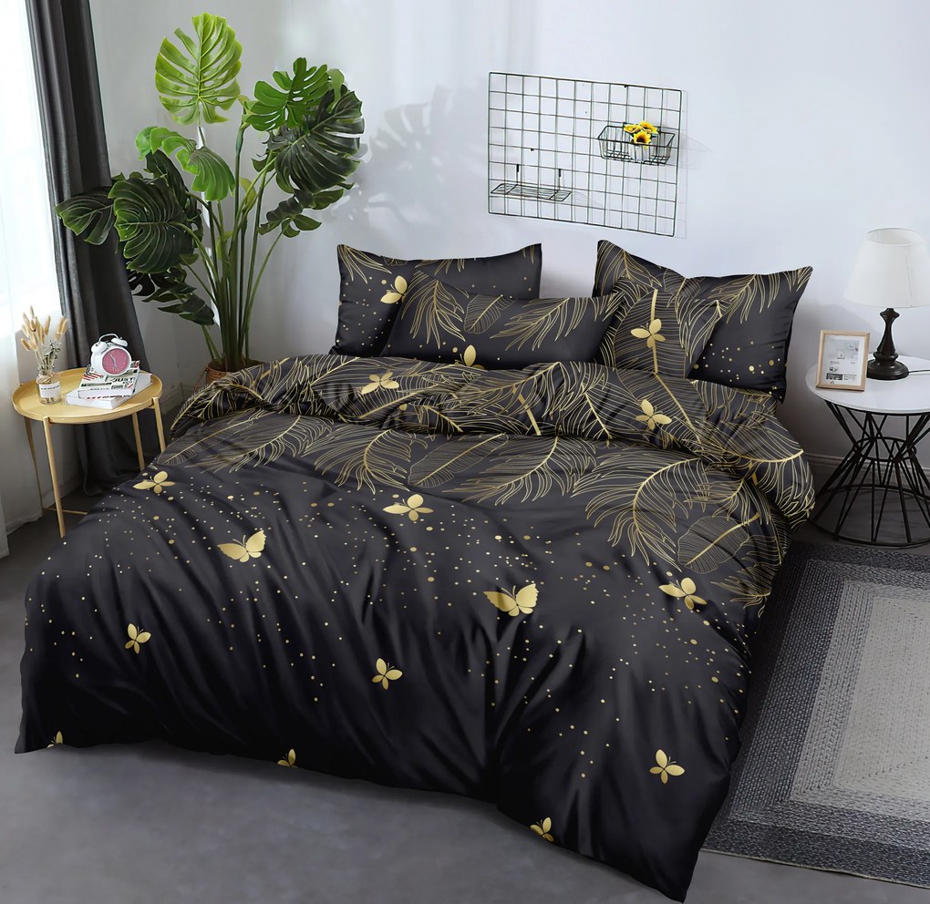 PrzytulneMieszkanie.pl PrzytulneMieszkanie.pl Pościel z mikrowłókna VISATA czarna Rozmiar pościeli: 70 x 80 cm | 140 x 200 cm