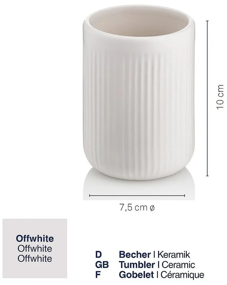 Biały ceramiczny kubek na szczoteczki do zębów Kela Adele