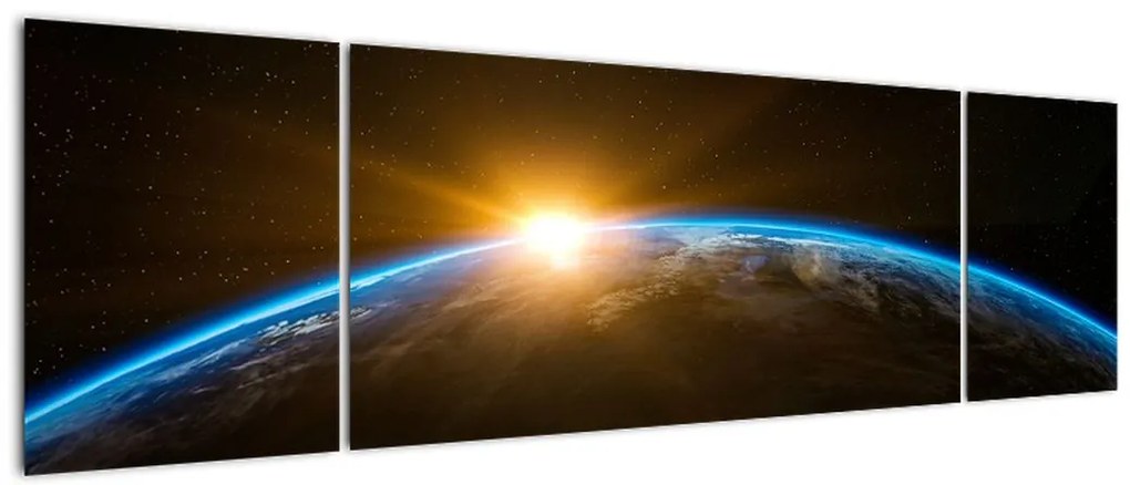 Obraz planety Ziemi z kosmosu (170x50 cm)