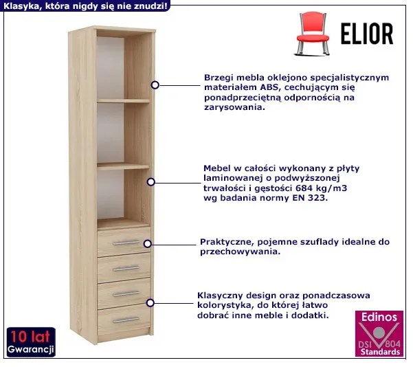Skandynawski regał do salonu dąb sonoma M6-G01