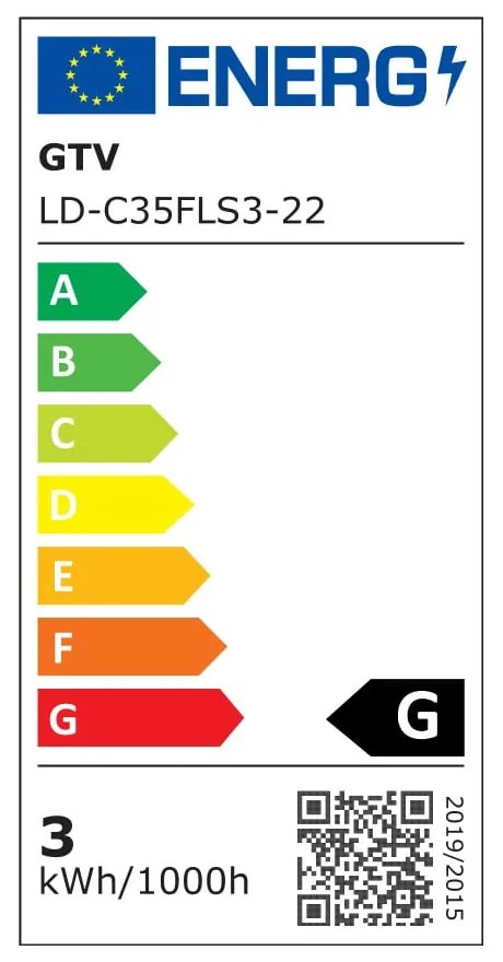Żarówka filamentowa z ciepłym światłem ze ściemniaczem z gwintem E14, 3 W – GTV