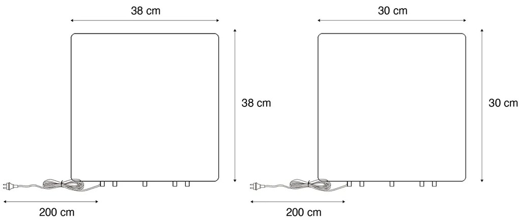Zestaw 2 zewnętrznych lamp podłogowych białych, kwadratowych 30 i 38 cm IP44 - Nura