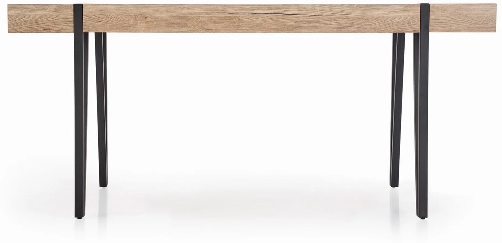 YOHANN stół dąb san remo / czarny loft, 170/90/76 cm 6 osobowy prostokątny