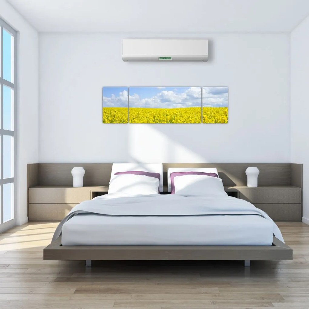 Obraz żółtego pola (170x50 cm)