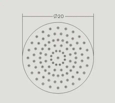 Ekstrapłaska deszczownica DPG2025Super płaska - okrągła 20 cm