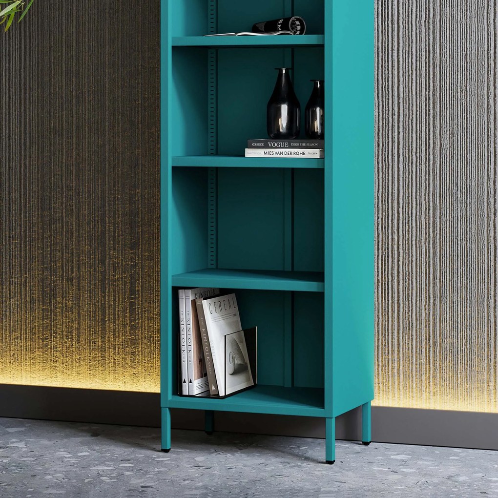 Regał na książki MARIO, 500 x 1800 x 350 mm, Modern: morski